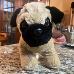 14" Build-A-Bear Black and Tan Pug Stuffed Animal